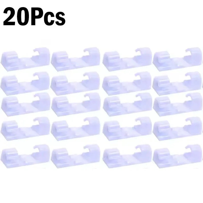 Organizador de Cables Autoadhesivo – Clips para Hogar, Oficina y Coche