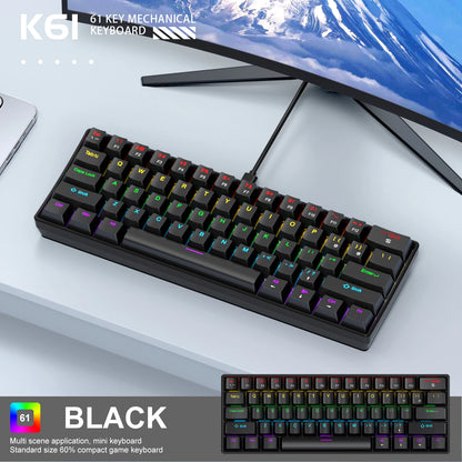 Teclado Mecánico Gaming K61 Mini 60% – RGB