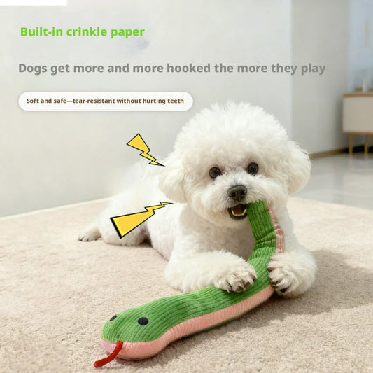 Juguete Mordedor Interactivo para Perros y Gatos – Serpiente con Sonido