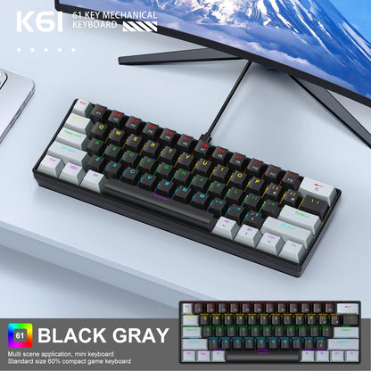 Teclado Mecánico Gaming K61 Mini 60% – RGB