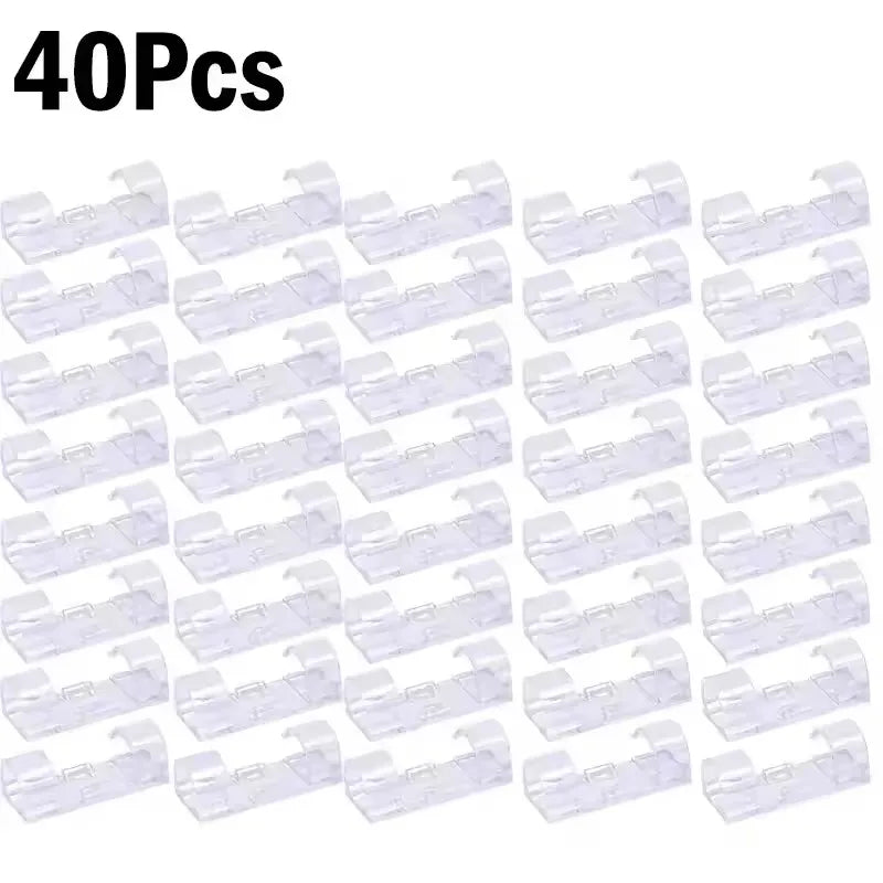 Organizador de Cables Autoadhesivo – Clips para Hogar, Oficina y Coche