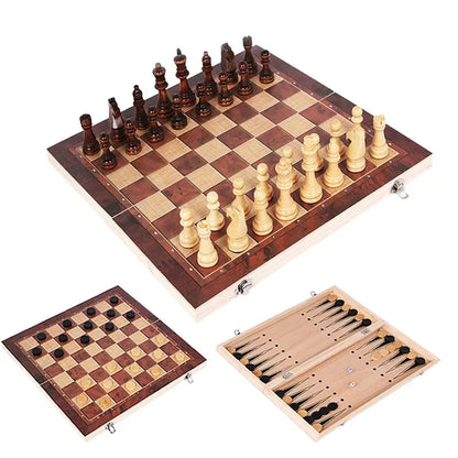 Juego de Mesa 3 en 1 | Ajedrez, Damas y Backgammon