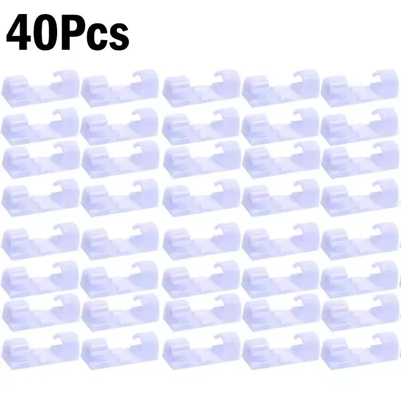 Organizador de Cables Autoadhesivo – Clips para Hogar, Oficina y Coche