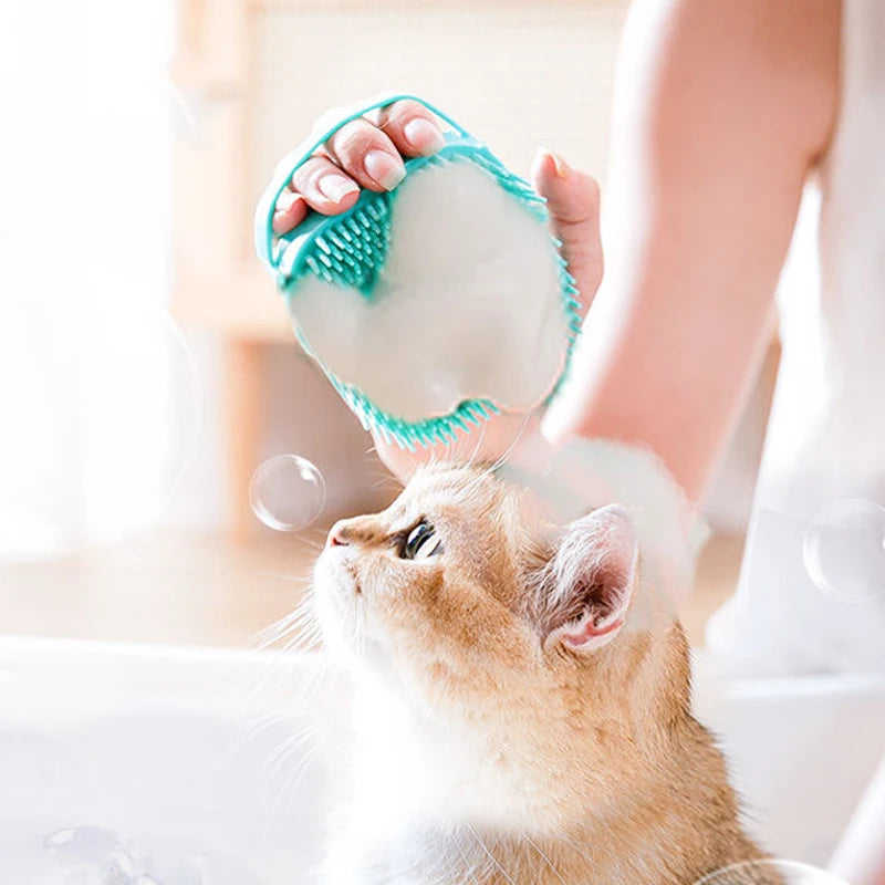 Cepillo de Baño de Silicona para Perros y Gatos
