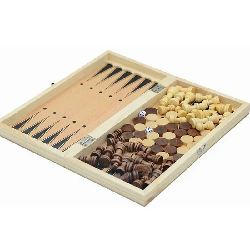 Juego de Mesa 3 en 1 | Ajedrez, Damas y Backgammon