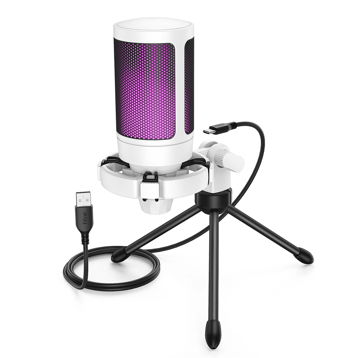 Micrófono Gaming USB RGB con Trípode – A2