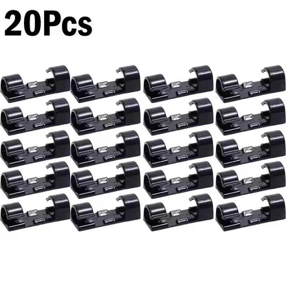 Organizador de Cables Autoadhesivo – Clips para Hogar, Oficina y Coche