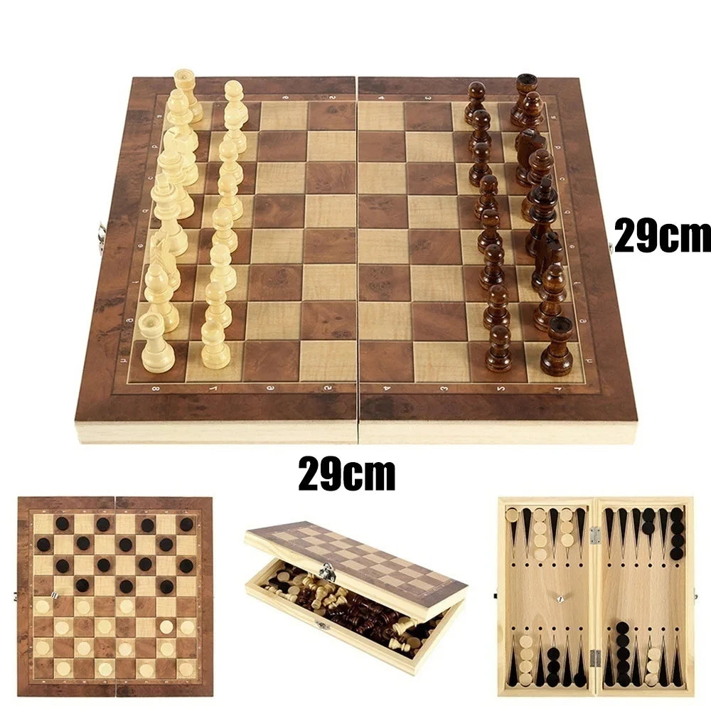 Juego de Mesa 3 en 1 | Ajedrez, Damas y Backgammon