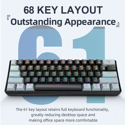 Teclado Mecánico Gaming K61 Mini 60% – RGB