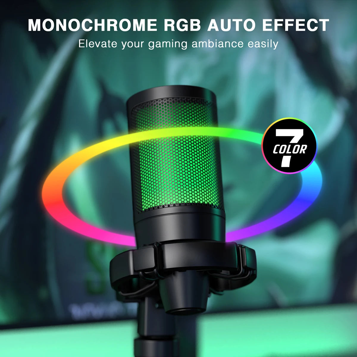 Micrófono Gaming USB RGB con Trípode – A2