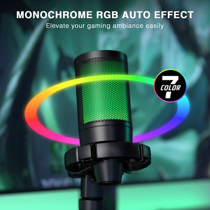 Micrófono Gaming USB RGB con Trípode – A2