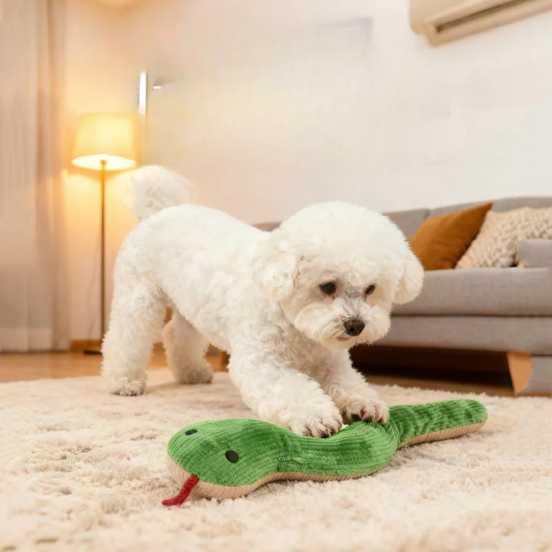 Juguete Mordedor Interactivo para Perros y Gatos – Serpiente con Sonido
