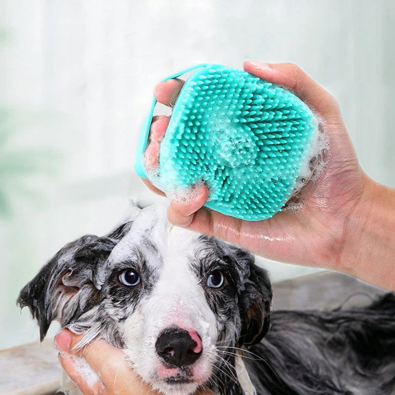 Cepillo de Baño de Silicona para Perros y Gatos