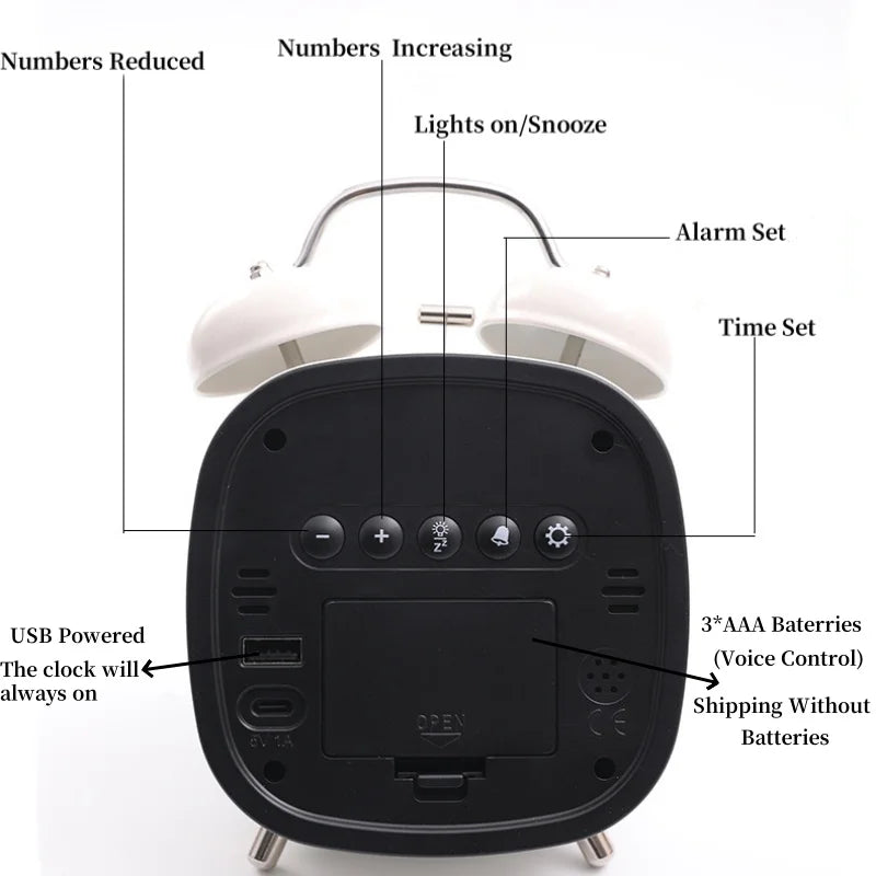Despertador Digital LED para Dormilones – Alarma Potente